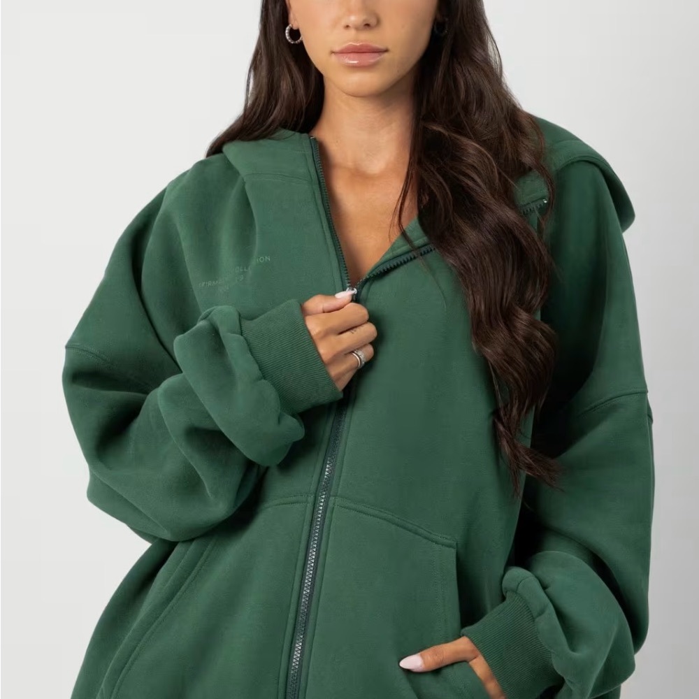 Forest Green Zip-Up Hoodie